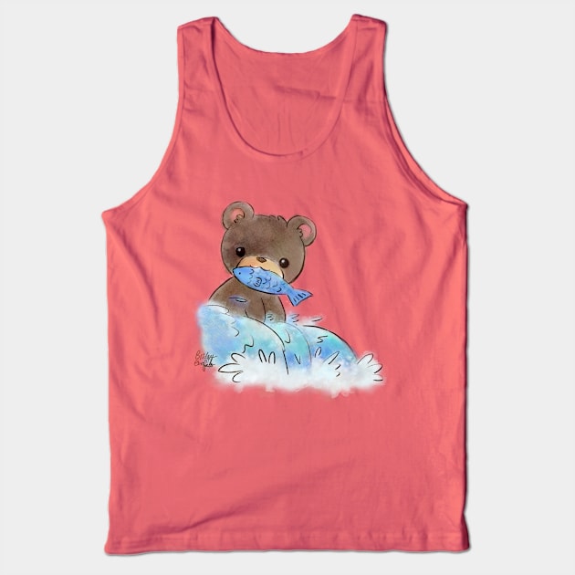 Hungry Bear - Cute Kawaii Kids Nursery Watercolor Art Tank Top by BonBonBunny